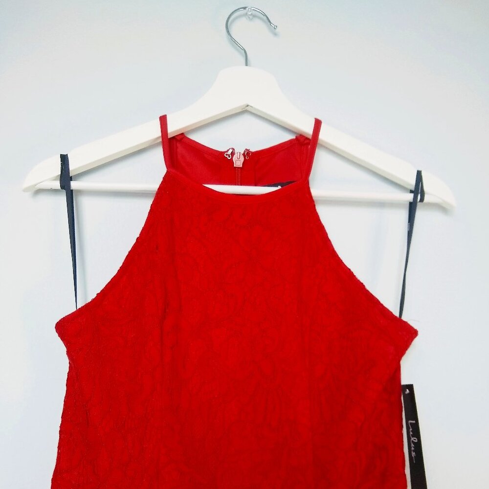 LULUS ENDLESSLY INFATUATED RED LACE MIDI DRESS - Picture 4 of 14